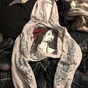 Gray Selena Graphic Women Hoodie